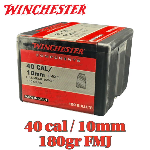Winchester 40 Cal / 10mm (.400") 180gr FMJ Bullets - 1000ct