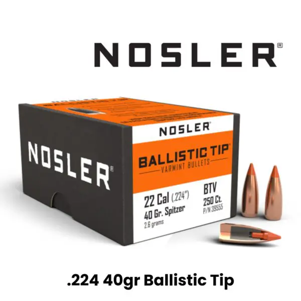 Nosler 22 Cal (.224″) 40gr SP Ballistic Tip - 250ct