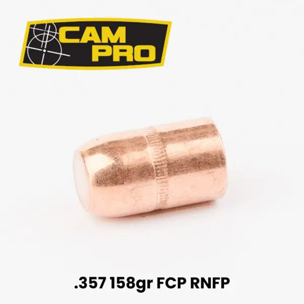 CAMPRO .38/.357 (.357") 158gr Full Copper Plated Round Nose Flat Point Bullets- 500ct