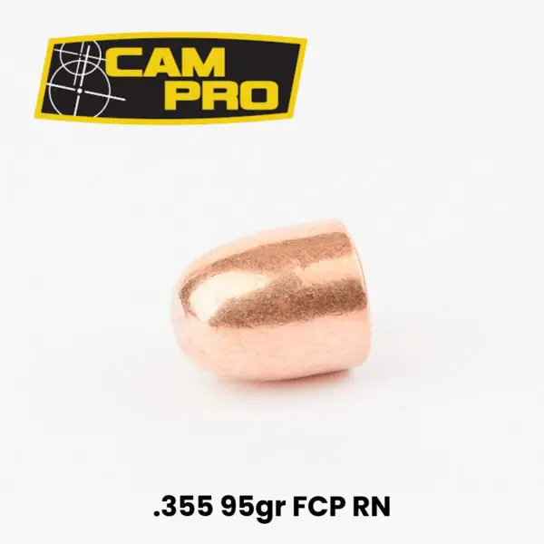 CAMPRO 9mm / 380 Auto (.355") 95gr Full Copper Plated Round Nose Bullets- 500ct