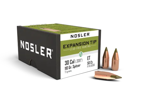 Nosler 30 Cal (.308″) 110gr SP E-Tip (lead-free) - 50ct